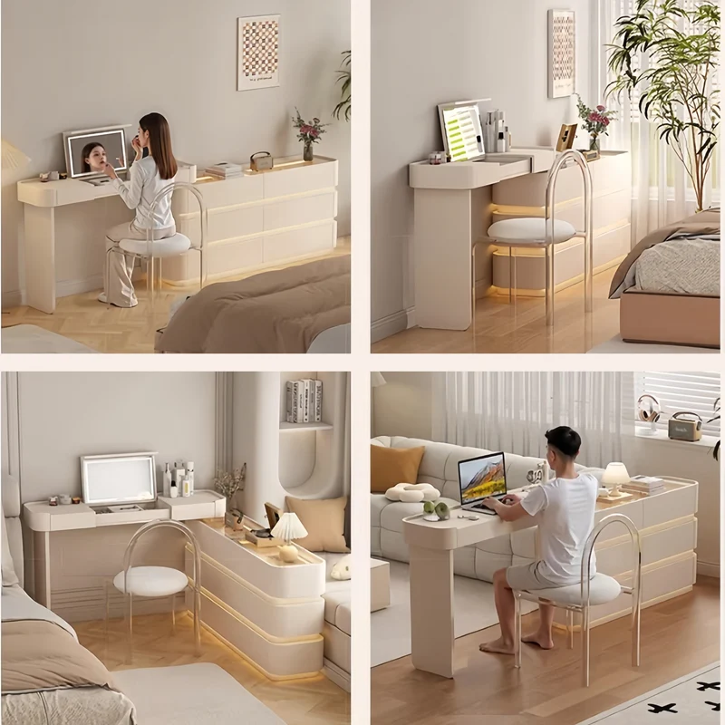 Tocador moderno ultrafino con 6 cajones y luz LED