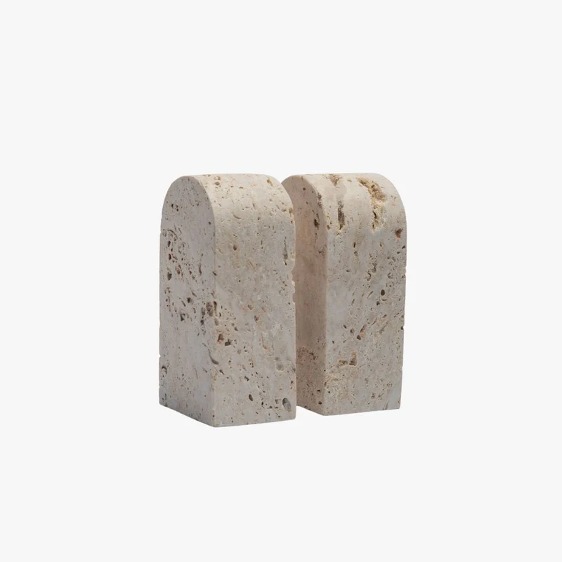 Naira Travertine Bookends | Set of 2