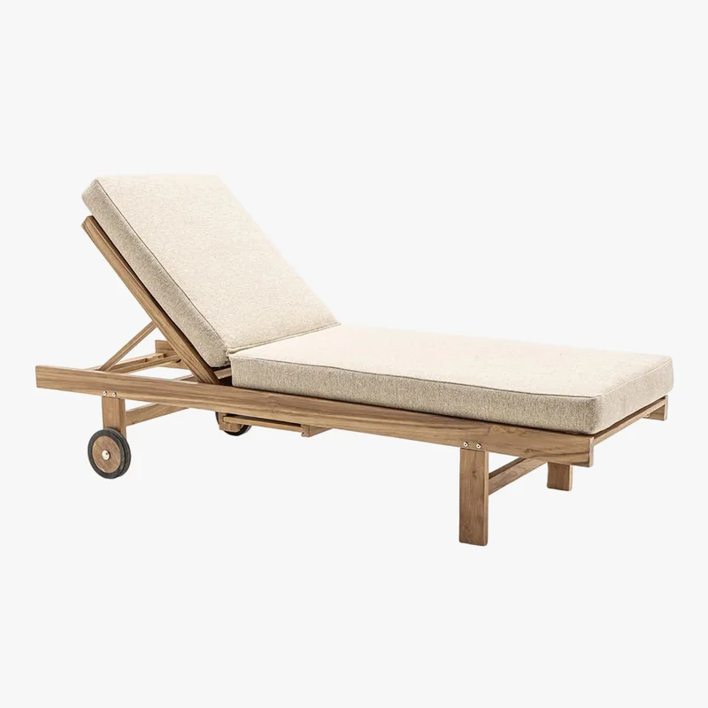 Tulum Teak Sunbed | Oat