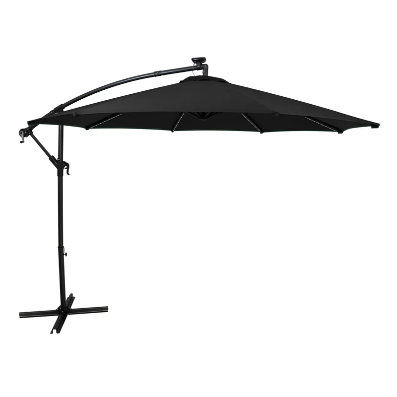 Parasol Excéntrico LED de 3 m – Negro