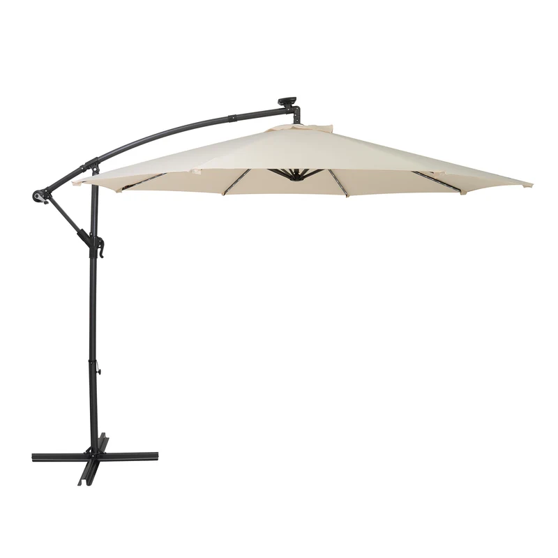Parasol Excéntrico LED de 3 m – Crema