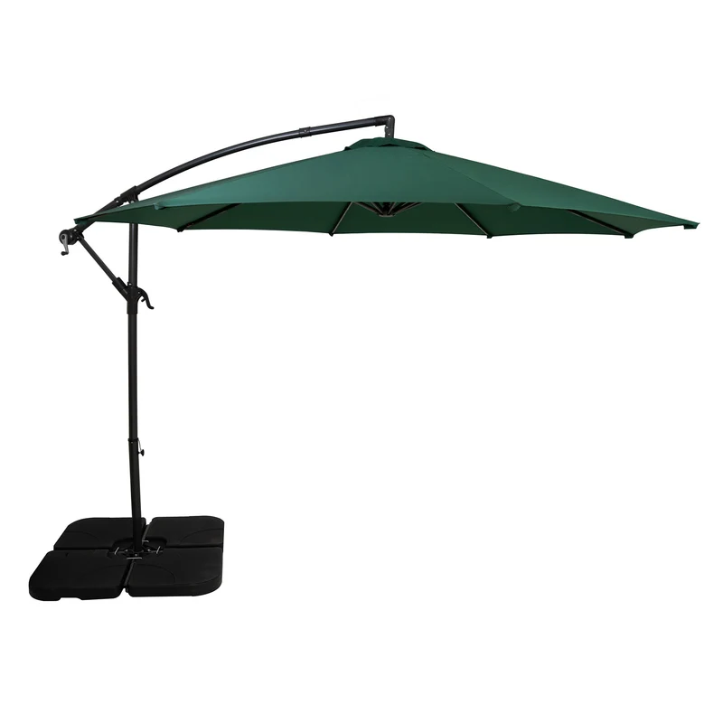 Parasol Excéntrico de 3 m con Base Cuadrada – Verde