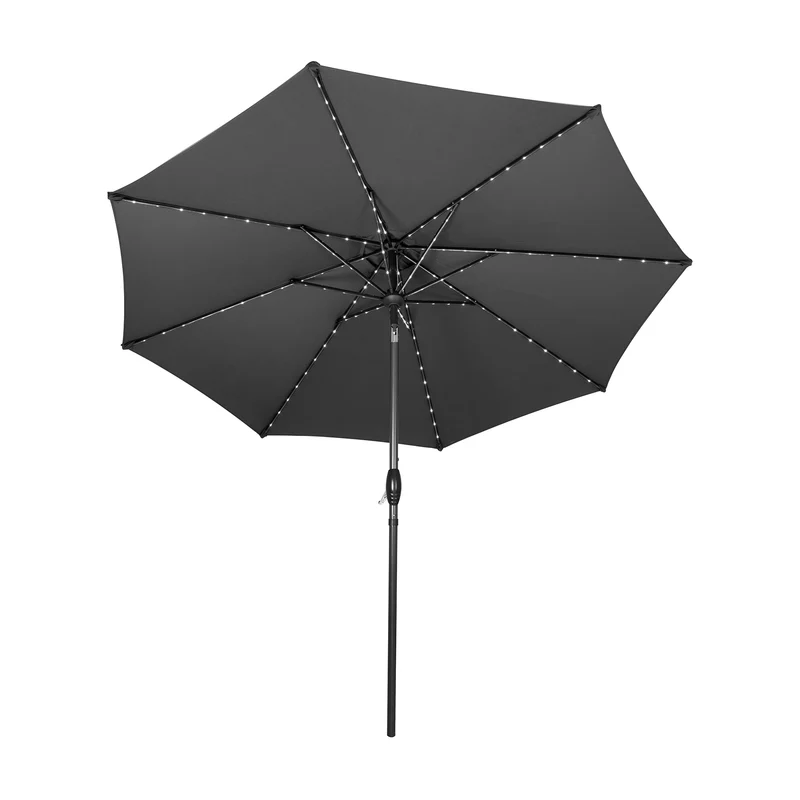 Parasol LED inclinable de 2,7 m – Gris