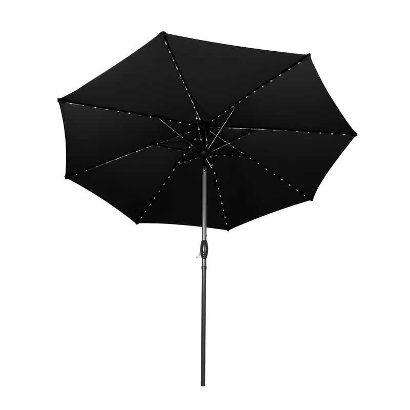 Parasol LED inclinable de 2,7 m – Negro
