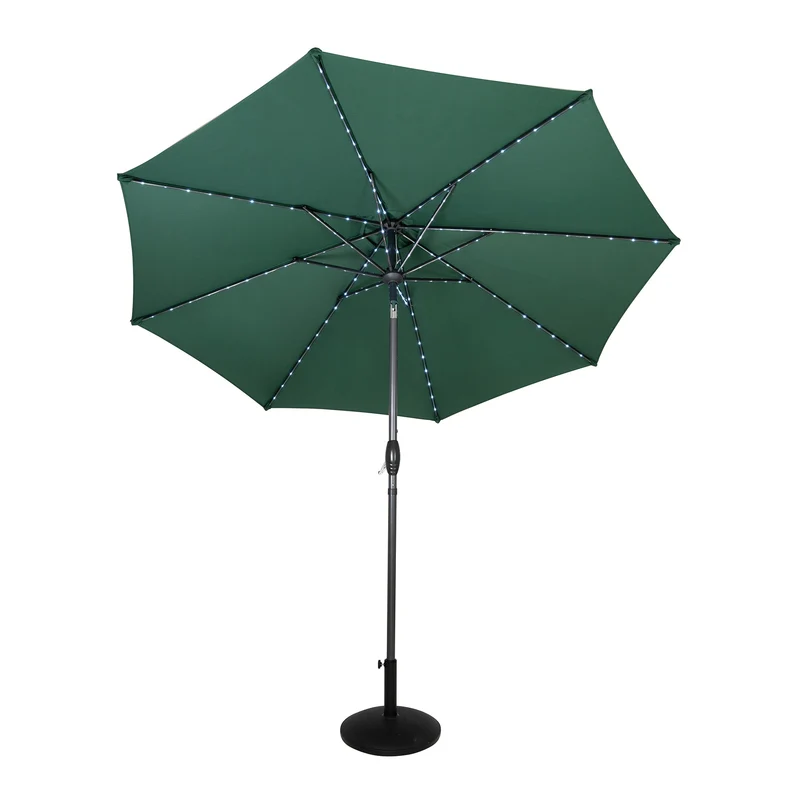 Parasol LED Inclinable 2,7 m con Base – Verde