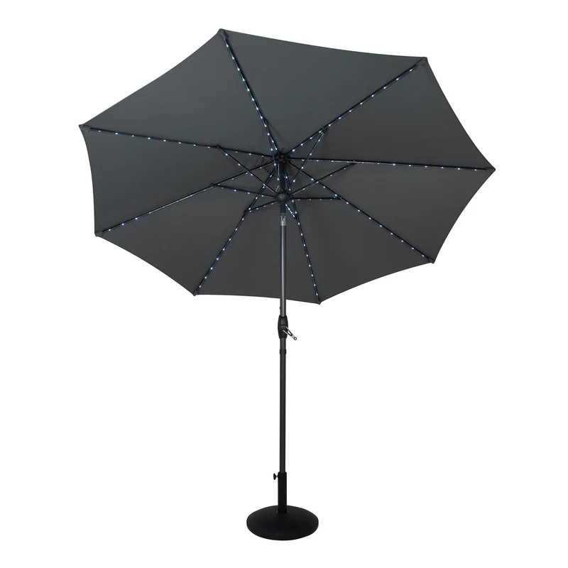 Parasol LED Inclinable 2,7 m con Base – Gris