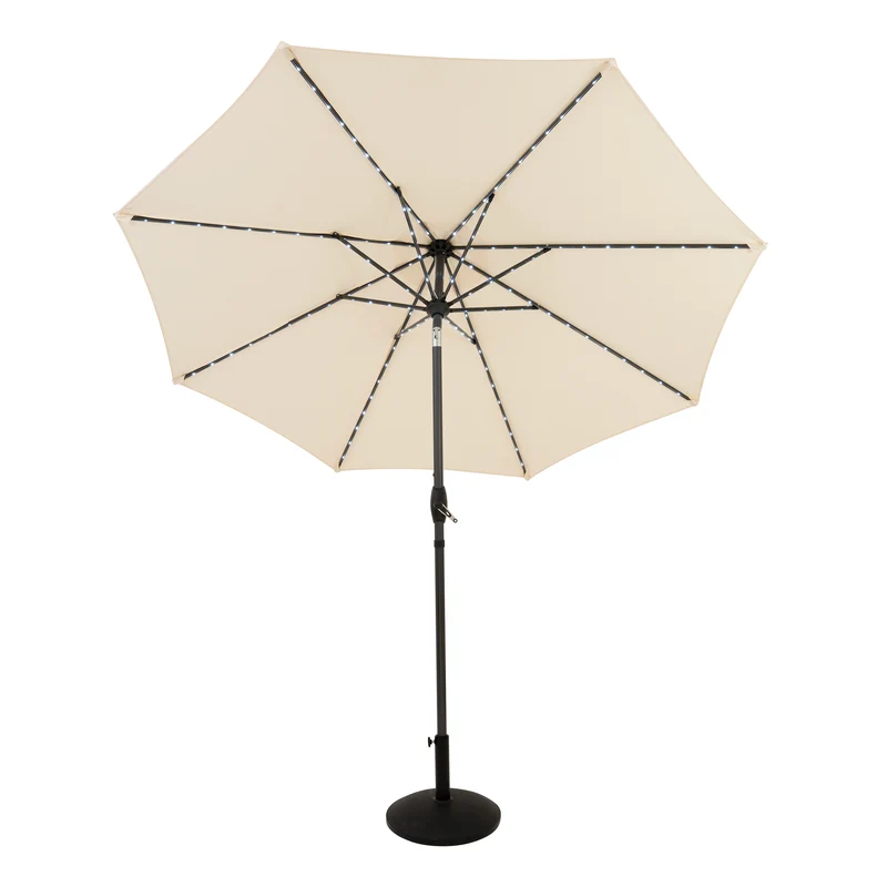 Parasol LED Inclinable 2,7 m con Base – Crema