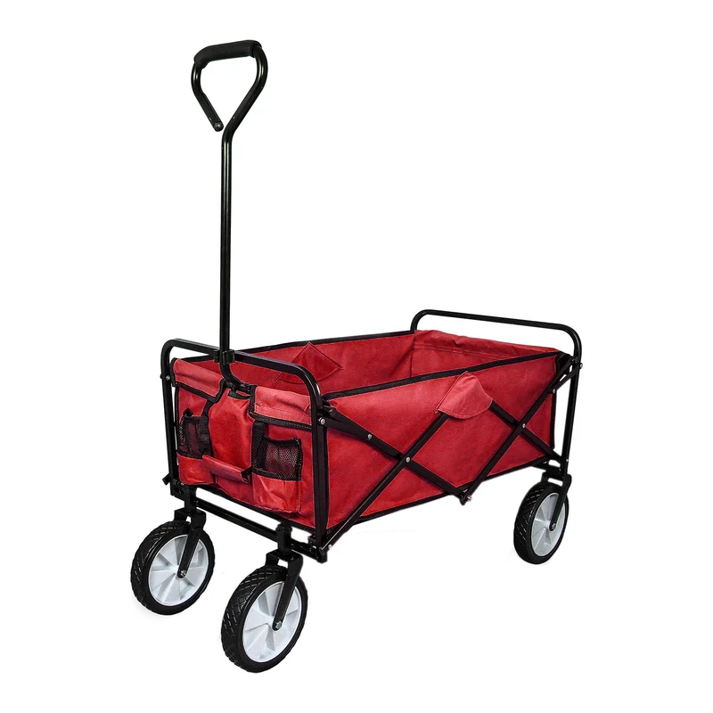 Carrito Plegable Todoterreno para Playa y Festivales Rojo