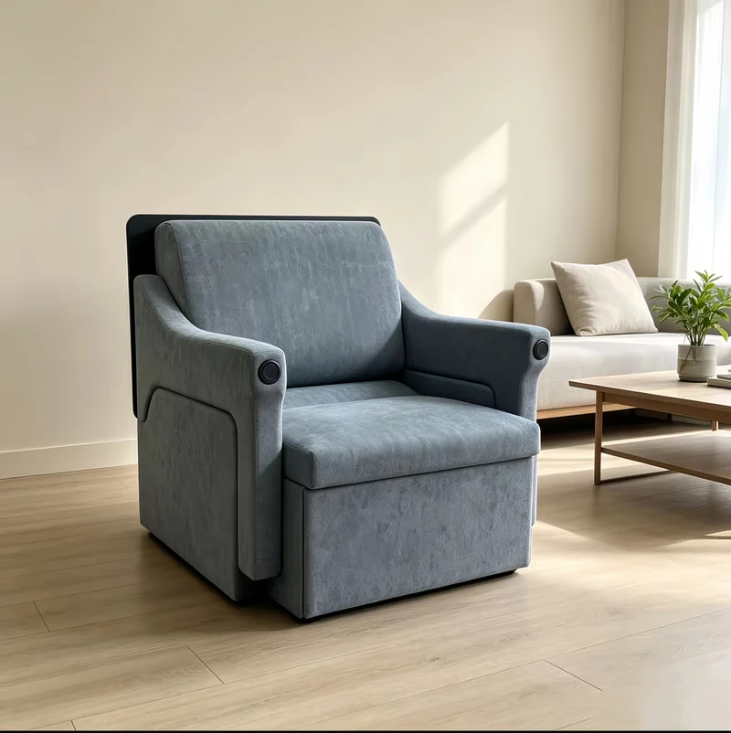 Sofá cama convertible con escritorio plegable