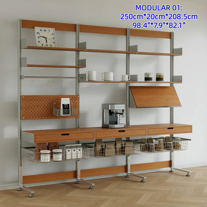 Sistema de estanterías modulares de aleación de aluminio sin taladrar MODULAR 01
