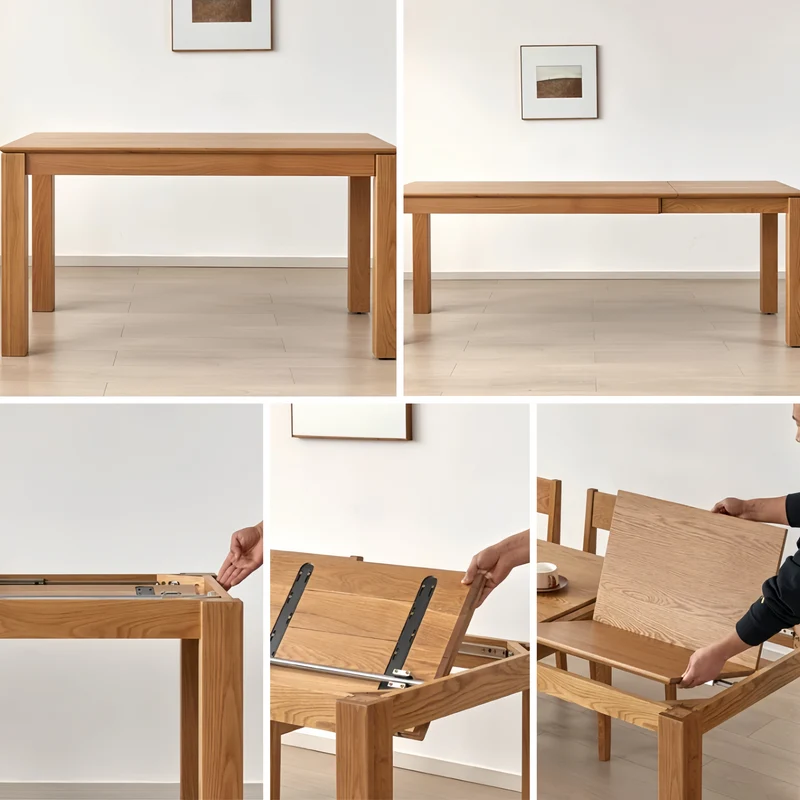 Mesa de comedor extensible de madera maciza
