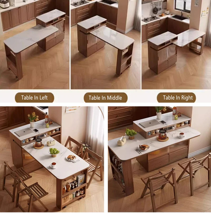 Elegante mesa de isla giratoria