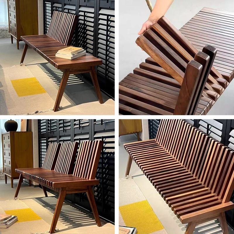 Banco de madera plegable creativo