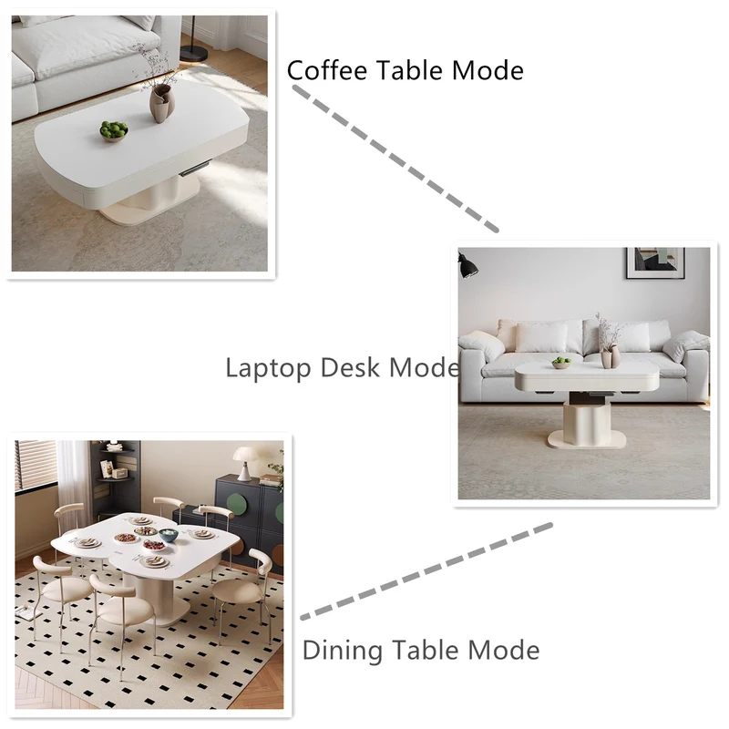 Mesa de centro elevable y extensible