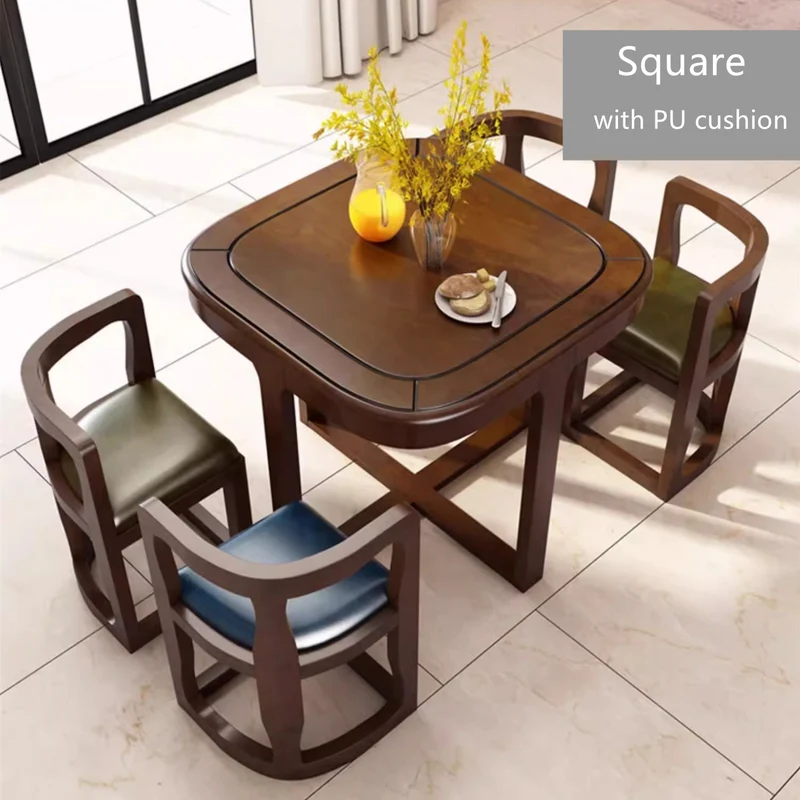 Juego de mesa y sillas de comedor nido de madera maciza que ahorran espacio