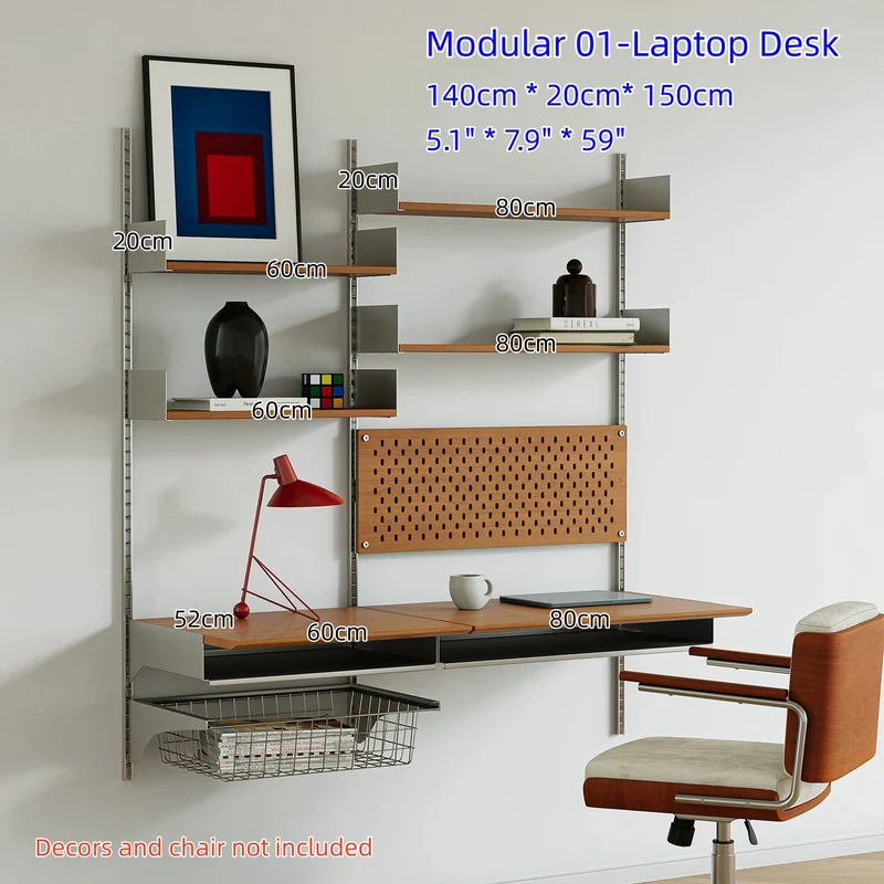 Estanterías modulares de aleación de aluminio para montaje en pared