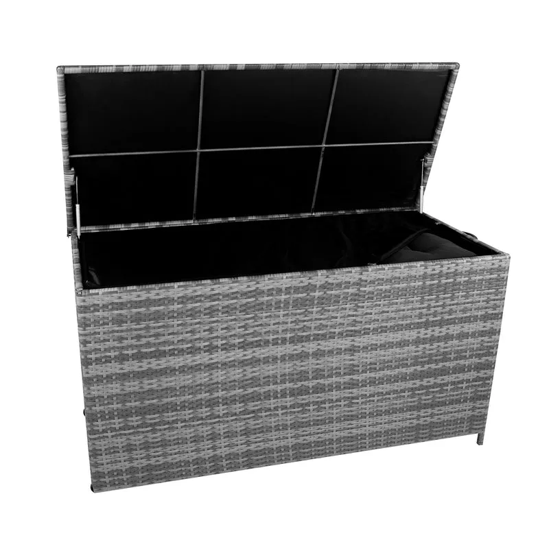 Baúl de Almacenaje de Ratán 700L – Gris
