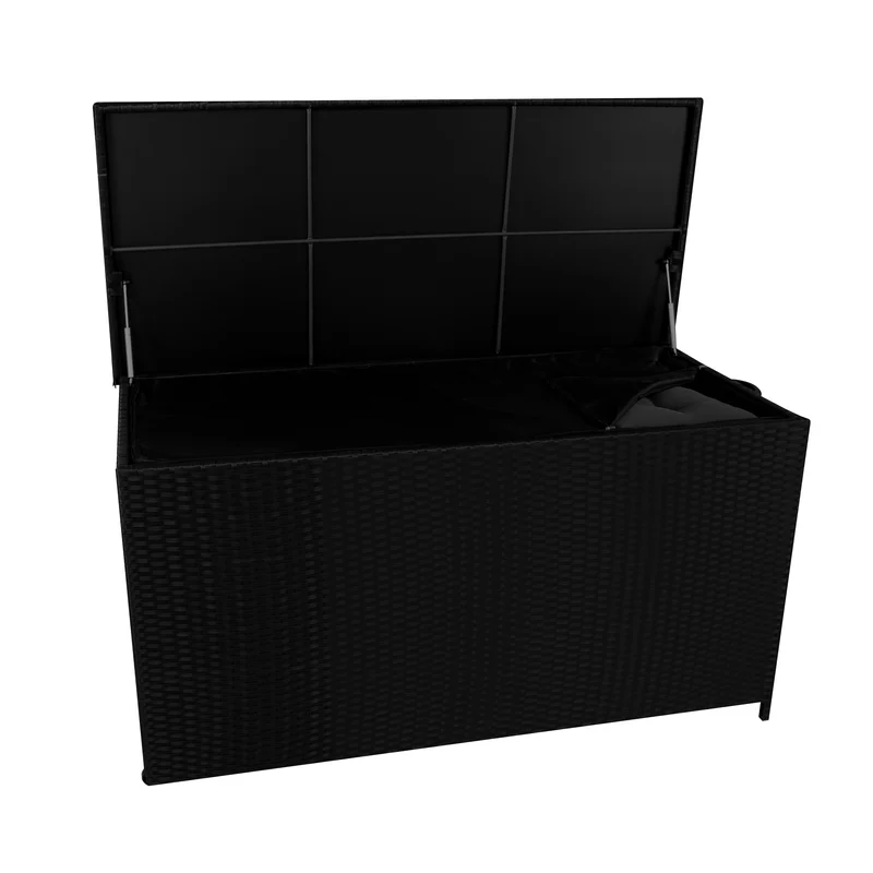 Baúl de Almacenaje de Ratán 700L – Negro