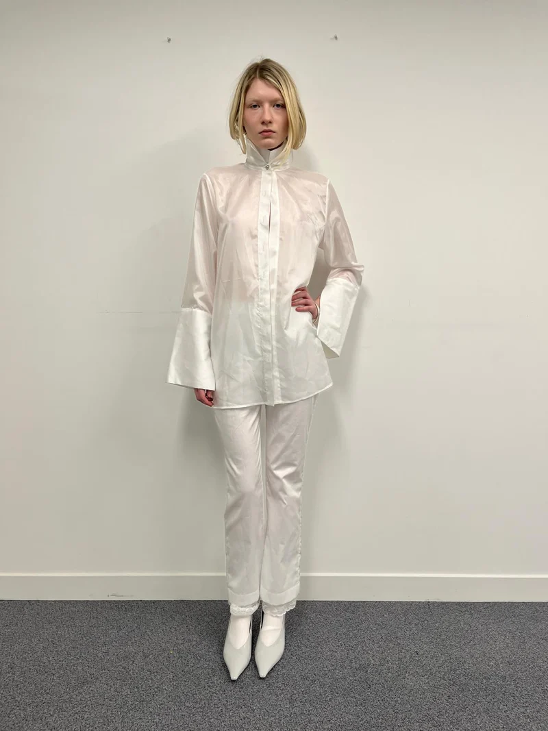 Structured High-Neck Shirt