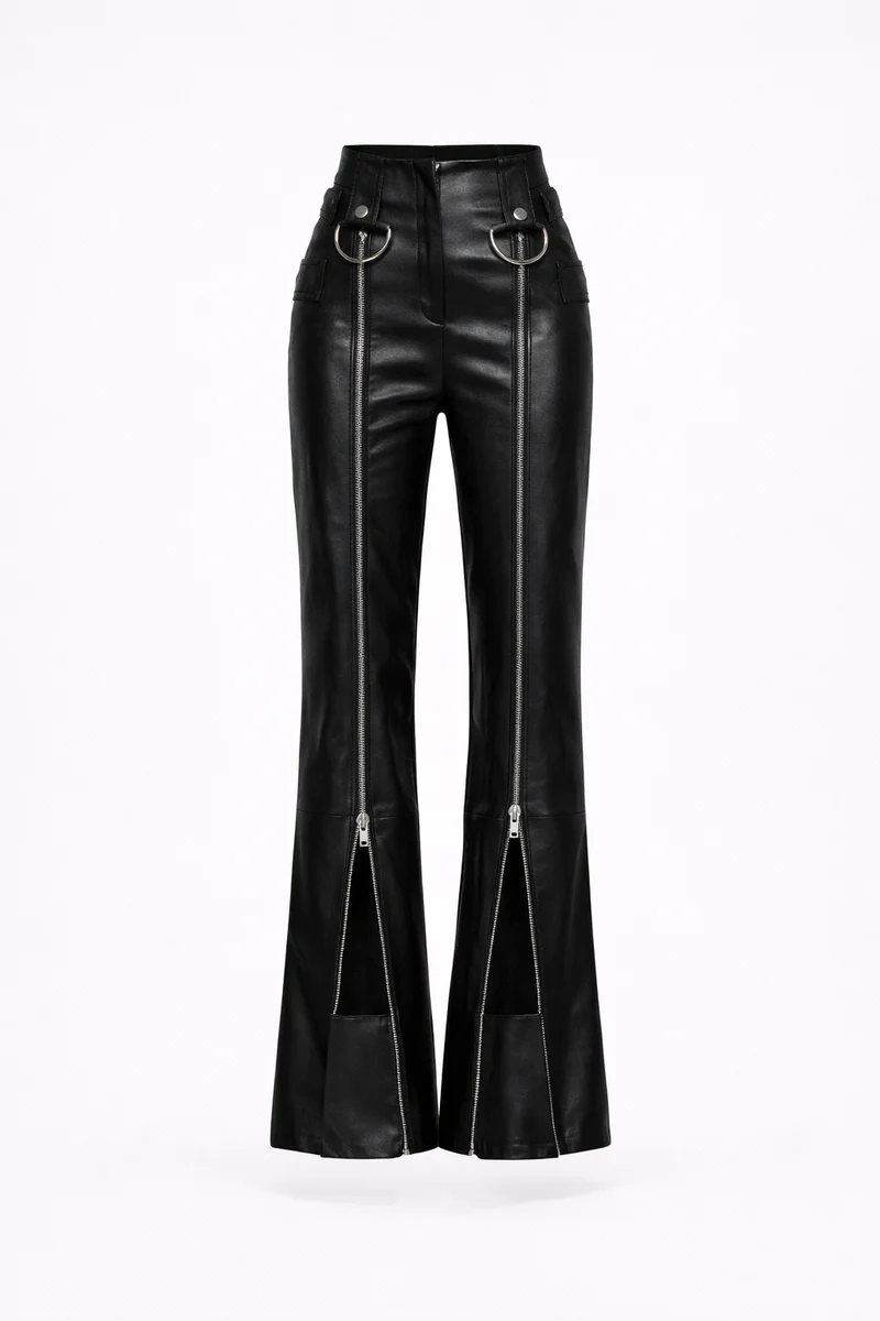 Hardware Leather Trouser Black