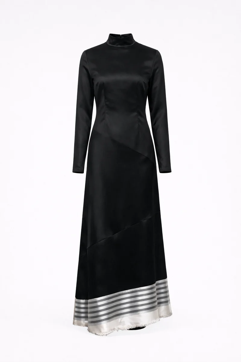 Asymmetric High-Neck Top Dress
