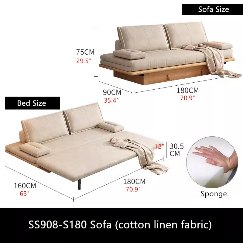 Sofá cama plegable Tatami con cajones de almacenamiento debajo