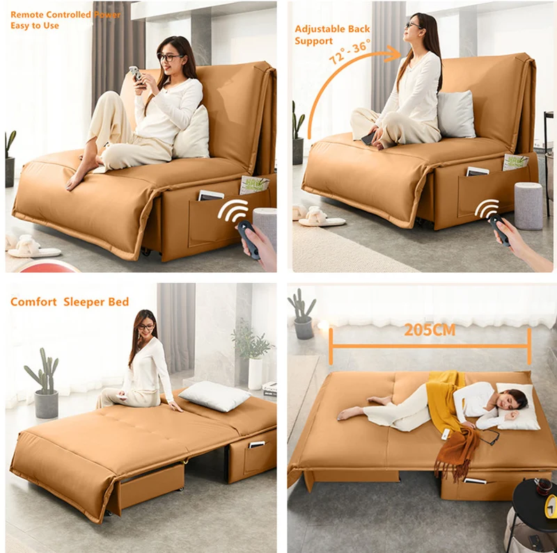 Sofá cama eléctrico con control remoto