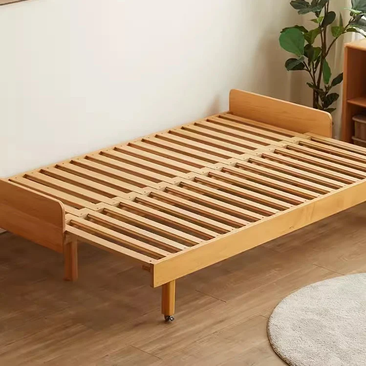 Sofá cama de madera de haya maciza extraíble Japandi