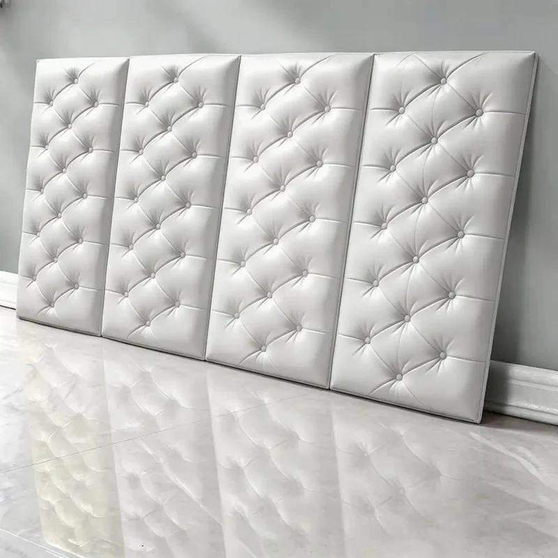 Solid White 3D Foam Wall Protectors, Rad Sound Blocking Acoustic Bed Backers, Soft Anti Collision Safety Pads, Chill Vibe Room Padding For Kids Playrooms And Bedrooms, Hassle Free Game Changer Setup