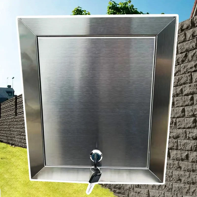 Rock Solid Lockable Waterproof Stainless Steel Ceiling Access Panel Attic Door Cover With Secure Latch For Easy Drywall Installation Hassle Free Upkeep Slick Finish 9X9 Inch