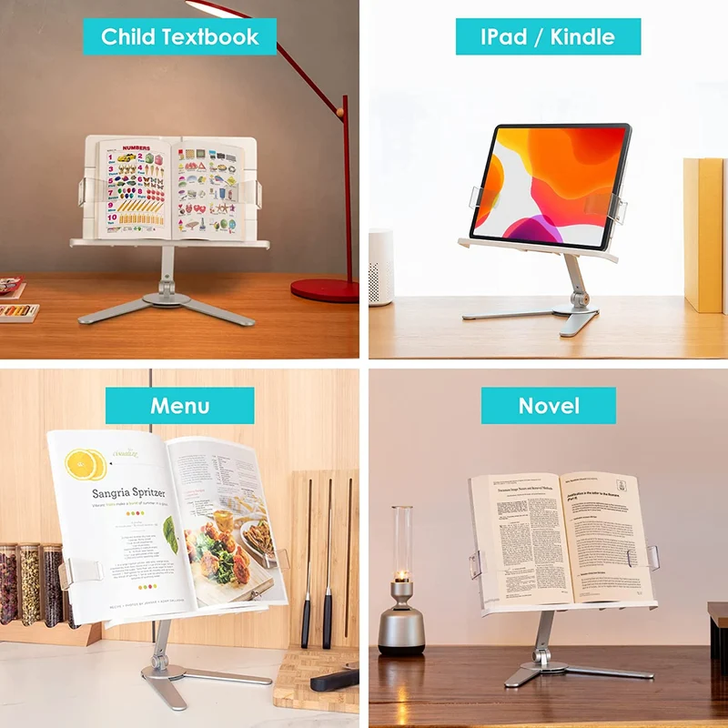 Soporte de libro de ángulo y altura ajustable de aleación de aluminio recién llegado 2022