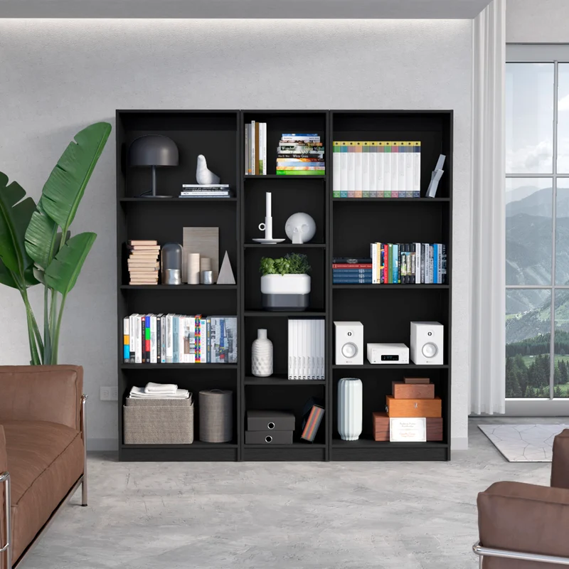 Set de Bibliotecas con Diseño Contemporáneo y Distribución
