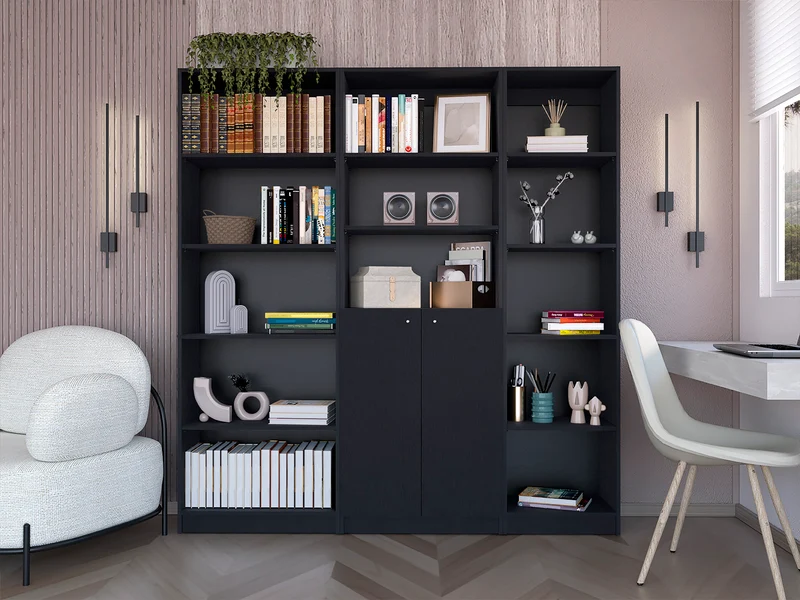 Set de Bibliotecas Modernas con Estilo Limpio y Diseño
