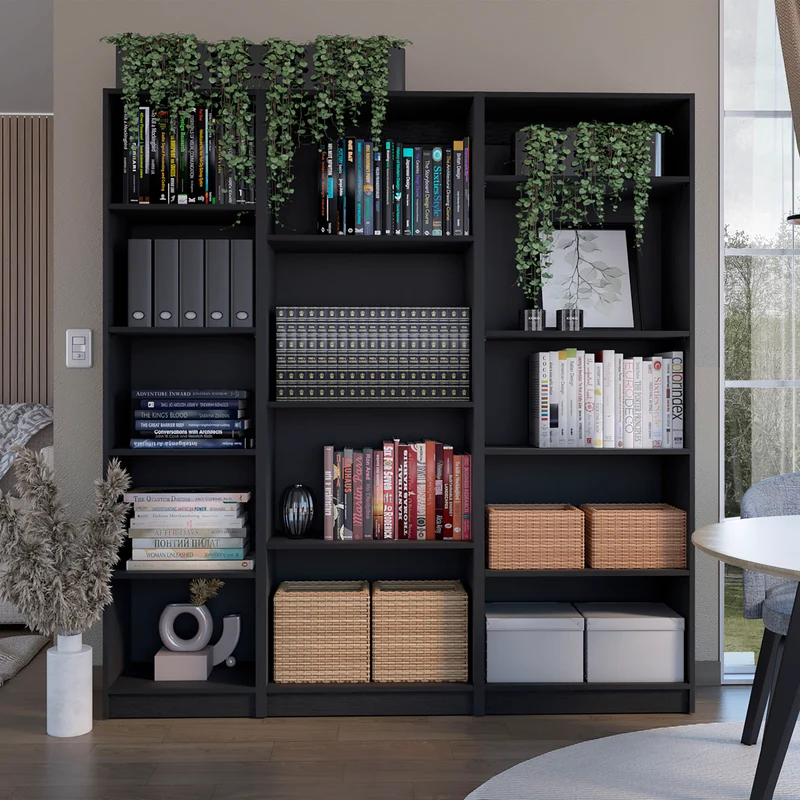 Combo de Bibliotecas con Diseño Modular y Estética Moderna