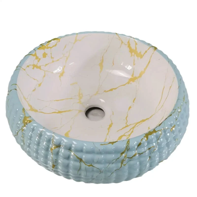 Super Chic Modern Ceramic Vessel Sink For Above Counter Bathroom Vanity Featuring Round Art Basin Shape And High Gloss Glazed Finish For A Total Game Changer Home Spa Upgrade