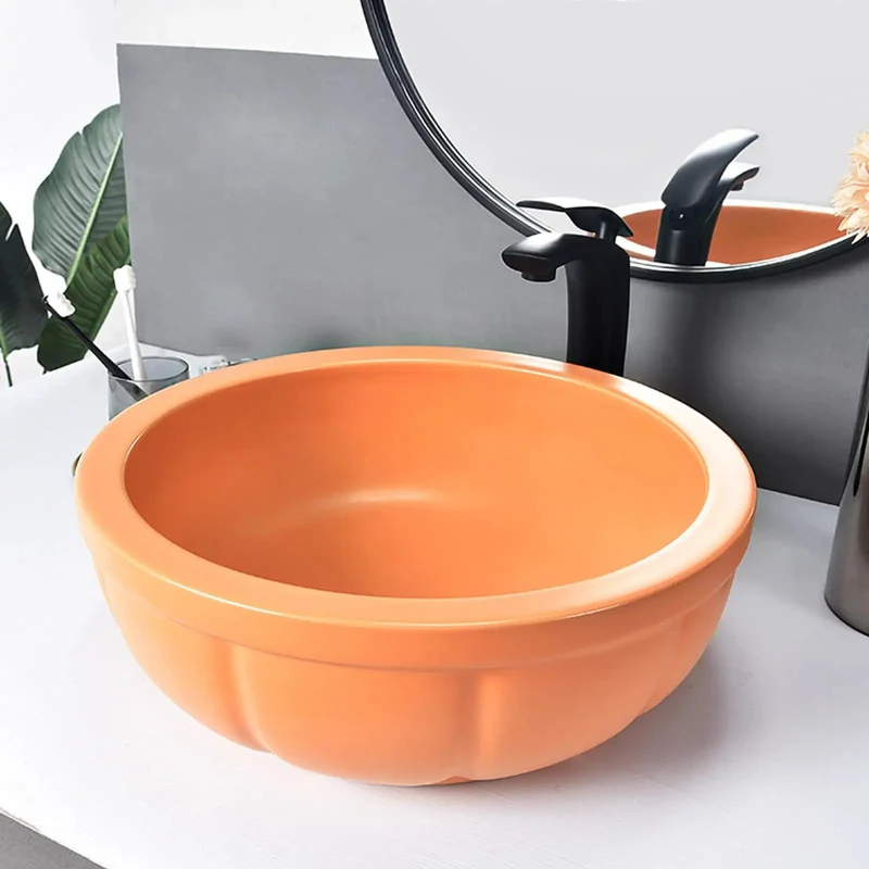 Slick 15.7 Inch Round Ceramic Vessel Sink For Above Counter Bathroom Vanity With Matching Faucet And Drain Plate High Gloss Glaze Finish Dead Simple Setup Pretty Dang Stunning Design