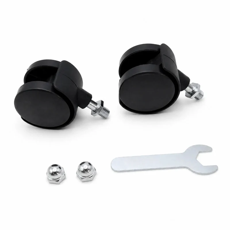 Butter Smooth Plastic Swivel Casters With Brakes Two Piece Set Glides Effortlessly On Tile And Carpet And Laminate Replaces Broken Feet For Oil Radiators
