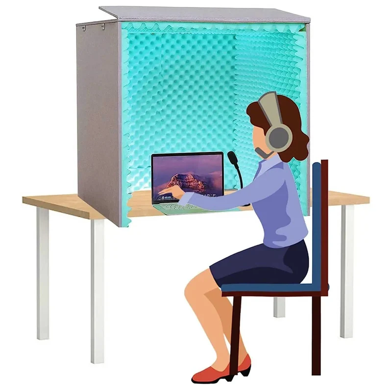 Straight Fire Desktop Soundproof Mic Booth Cube High Density Acoustic Foam Vocal Isolation Shield Game Changer For Streamers To Lock In Crisp Recordings And Kill That Room Echo Now