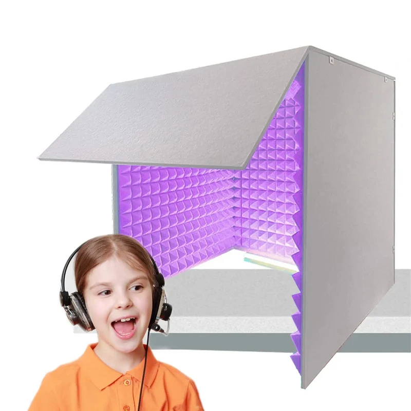 Portable Vocal Booth Cover Featuring High Density Sound Absorbing Foam Panels, Desktop Recording Rig, Echo Erasing Acoustic Shield, Game Changing Noise Blocking Setup For Home Studios