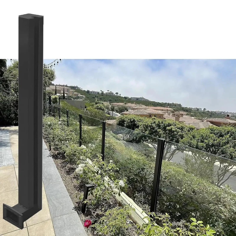 Heavy Duty Black Deck Railing System Wall Mount Balcony Fence With Clip Infill Kit And Custom 48 Inch Left End Guardrail Posts For A Rock Solid Backyard Setup