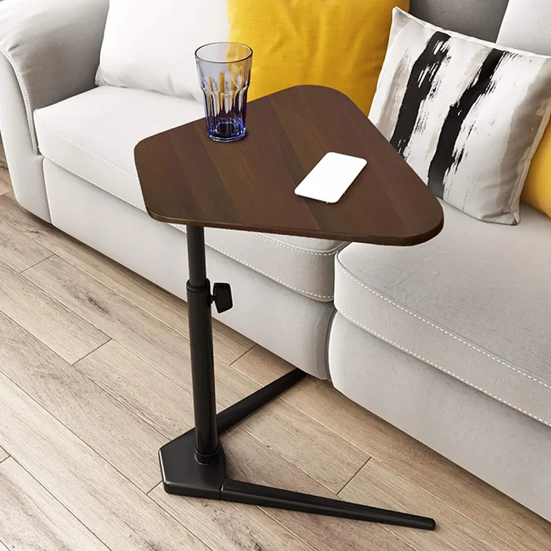 Mesa auxiliar de sofá en forma de C ajustable en altura