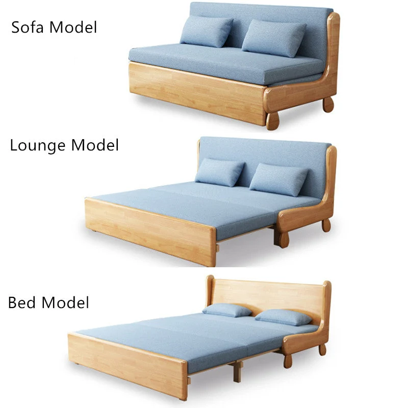 Sofá cama extraíble de madera maciza