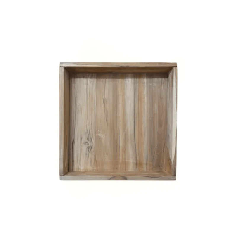 Teak Square Tray | 40x40x10cm