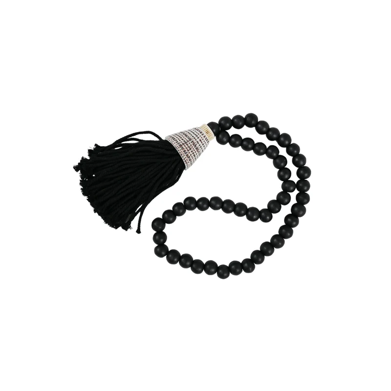 Wooden Bead Necklace | Black 58cm