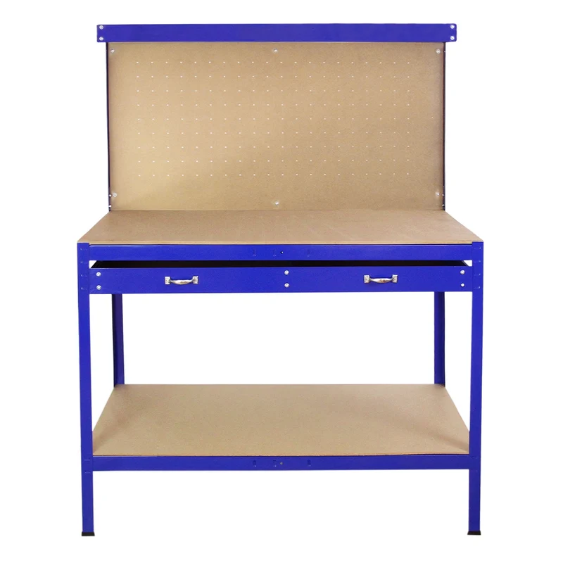 Banco de Trabajo Mesa de Trabajo Ganchos de Mesa Taller de Cajones Azul
