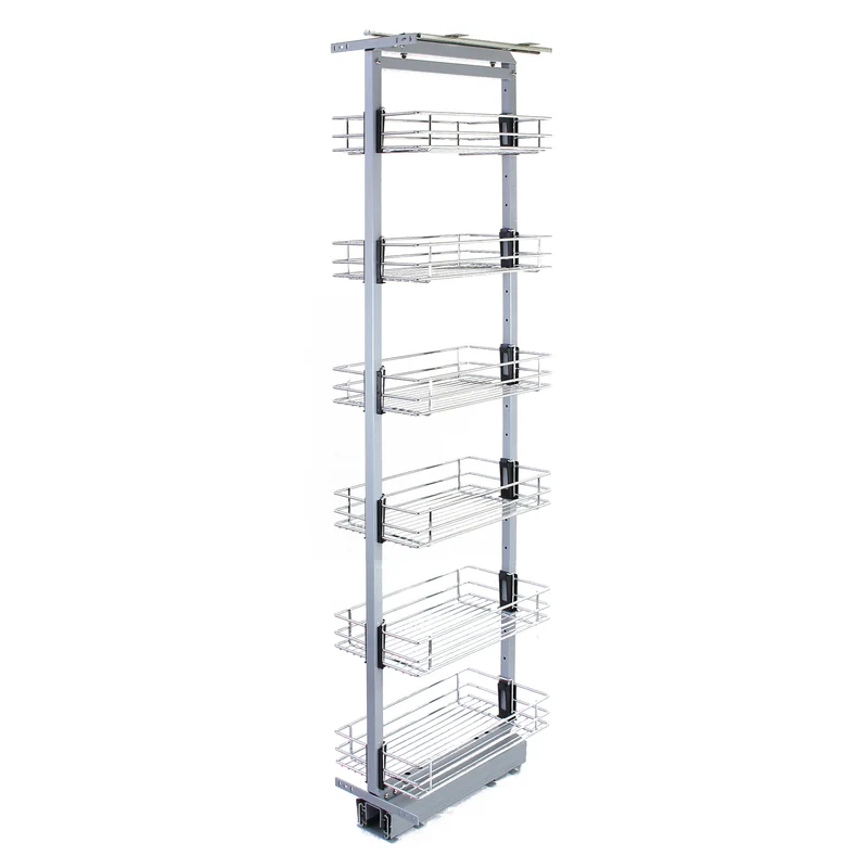 Columna de Cocina de Acero Inoxidable Desmontable con 6 Cestas de Altura 190-220 cm