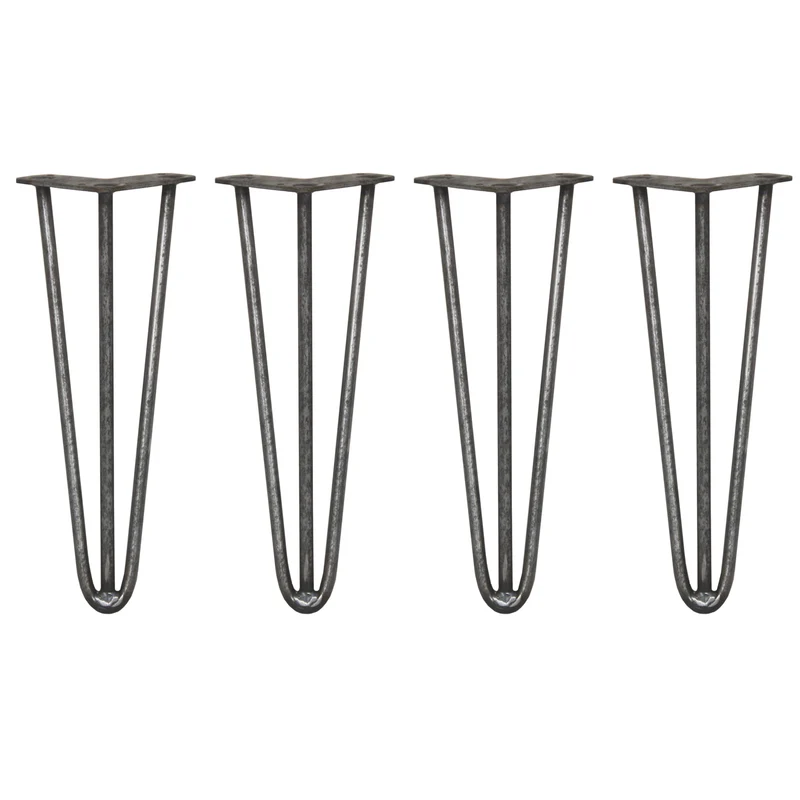 4 Patas de Horquilla SkiSki Legs 35,5cm Acero Natural 3 Dientes 12mm
