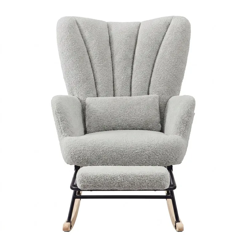 Silla Mecedora Ergonómica con Reposapiés y Cojín