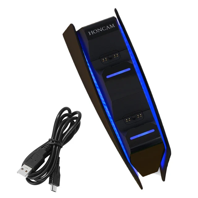 Base de Carga Doble para Mandos PS5 DualSense – con Cable USB-C e Indicador LED