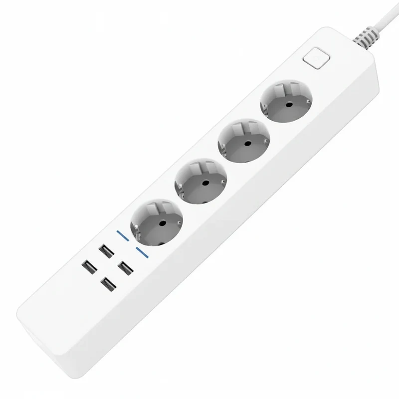 Regleta WiFi Inteligente | 4 Enchufes EU + 4 USB | Compatible Alexa y Google Home